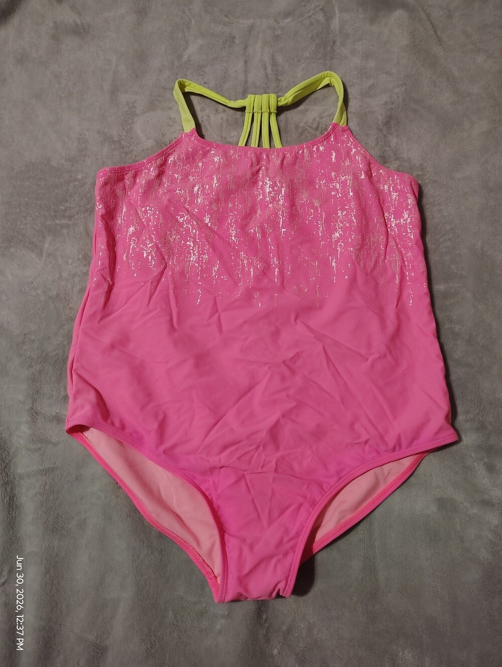 Girls One Piece Pink Swimsuit Size XXL